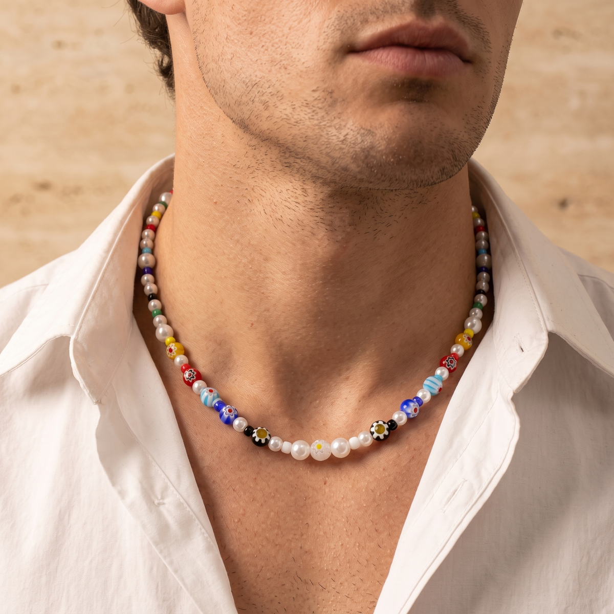 Riviera Bead Necklace worn on model