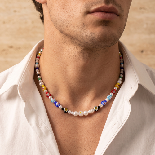 Riviera Bead Necklace worn on model