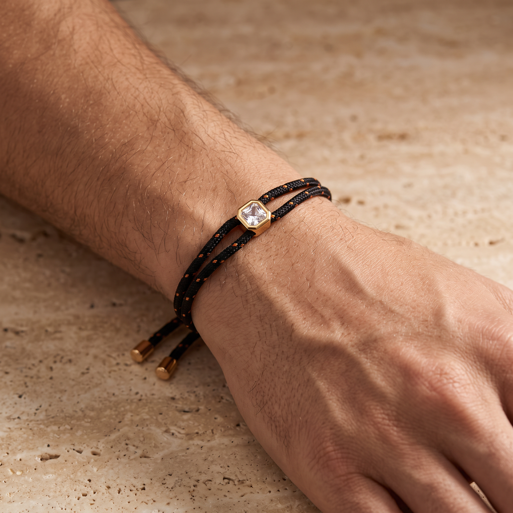 Summit Cord Bracelet worn on model
